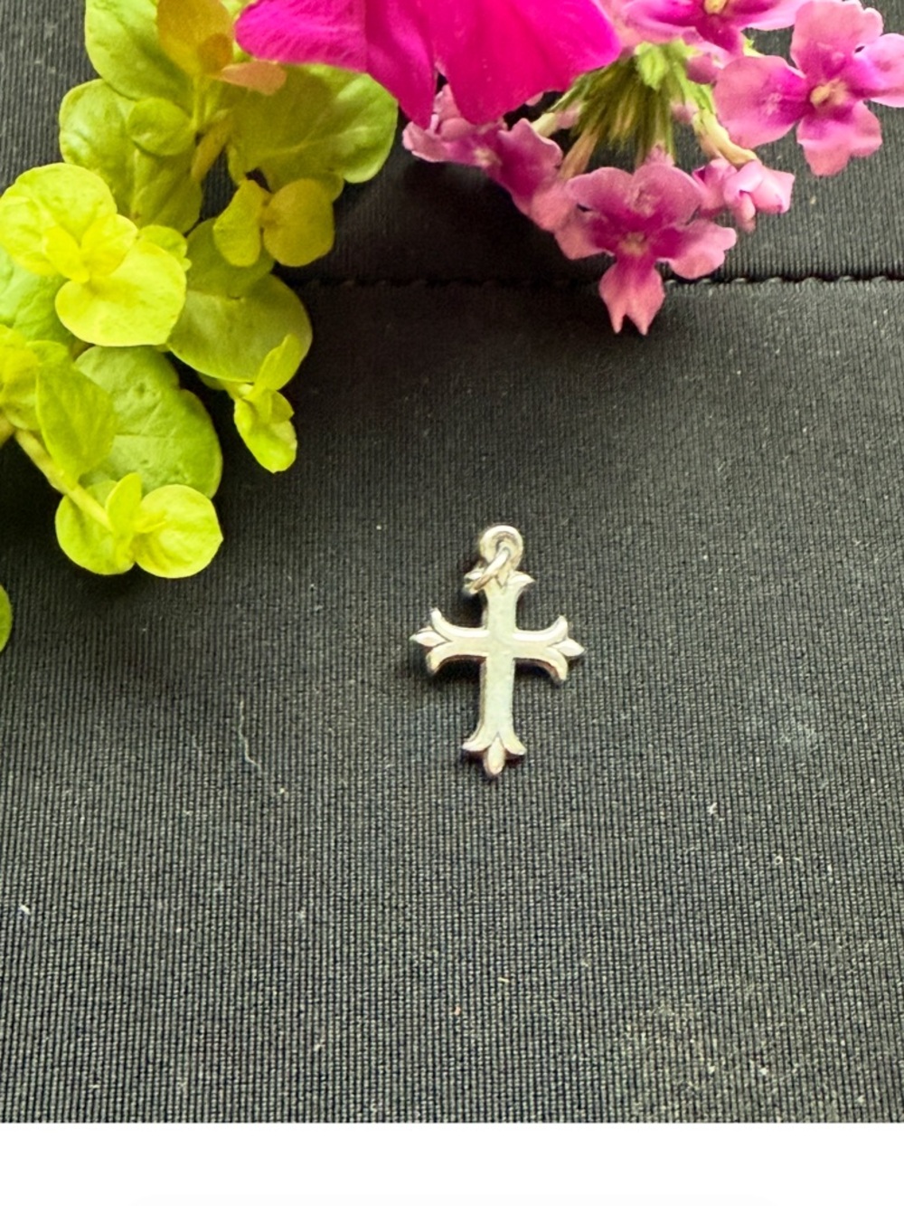 James Avery Silver Cross Charm with Decorative Tips